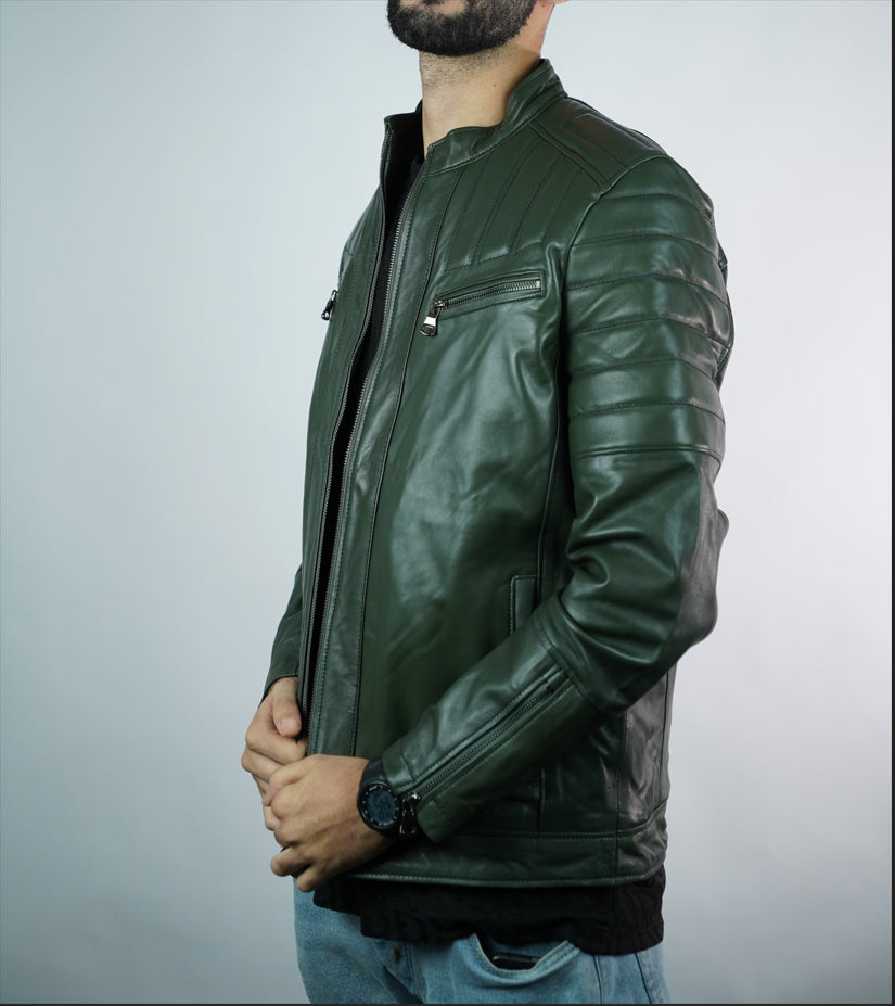 Men’s Leather Jacket – Origin Vert Olive